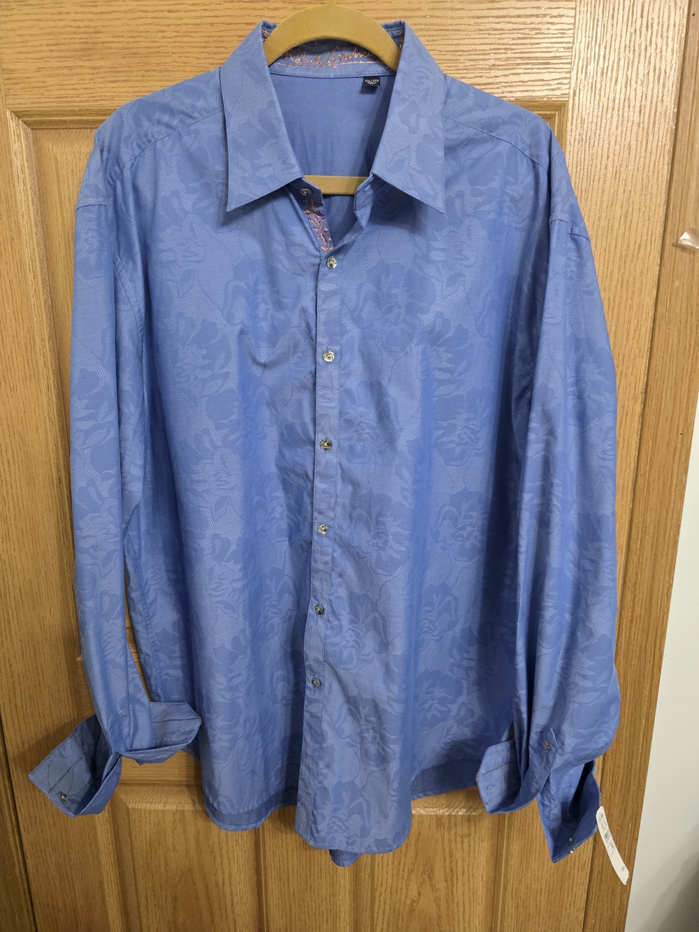 Robert Graham Blue Floral Jacquard Dress Shirt